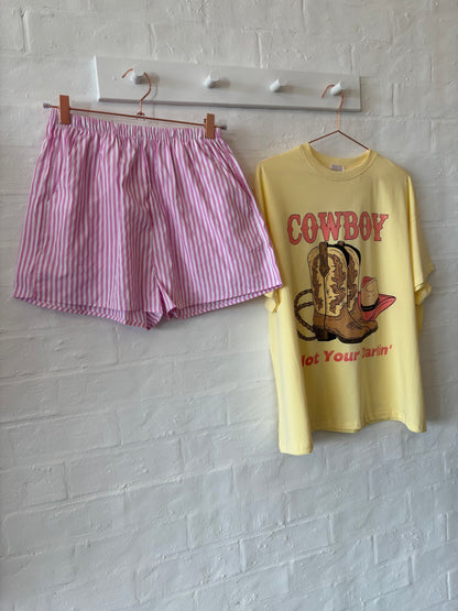 Pink Stripe Short