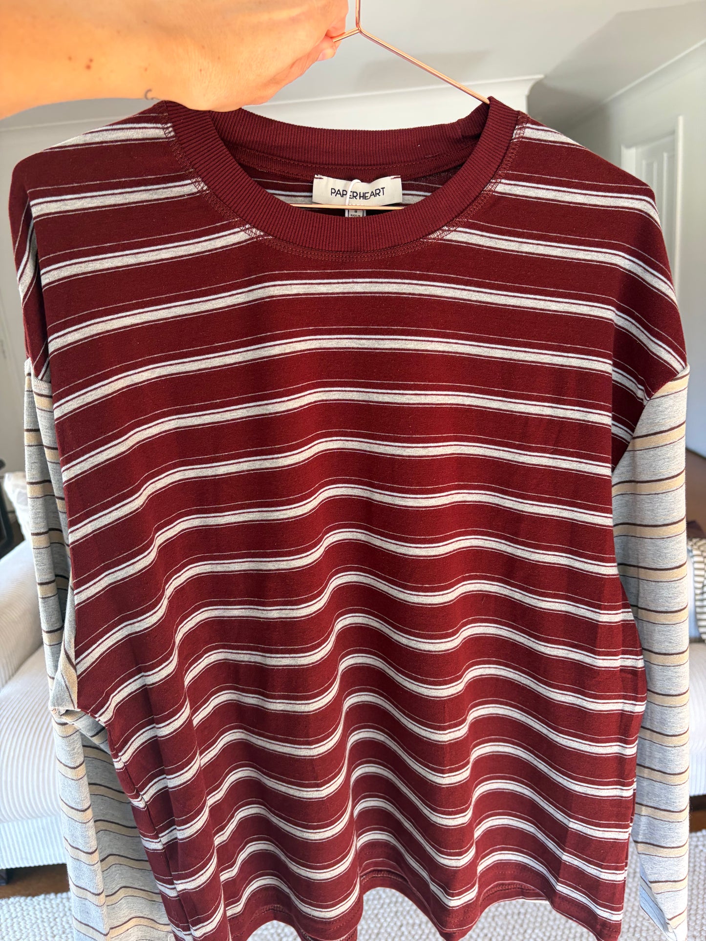 Paperheart - Red/Grey Long Sleeve Tee