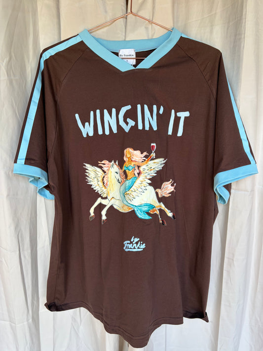Wing in It Tee Blue/Choc