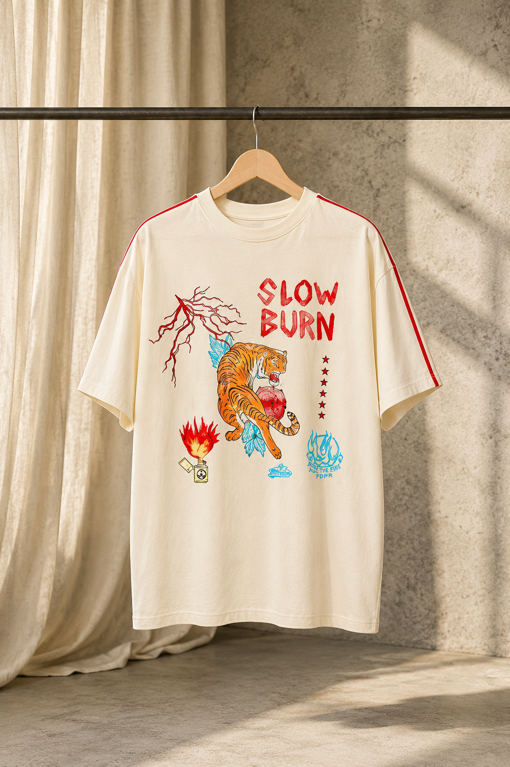 Slow Burn Tee Beige