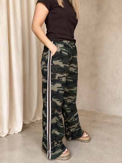 By Frankie Camo Brown Stripe Track Pant