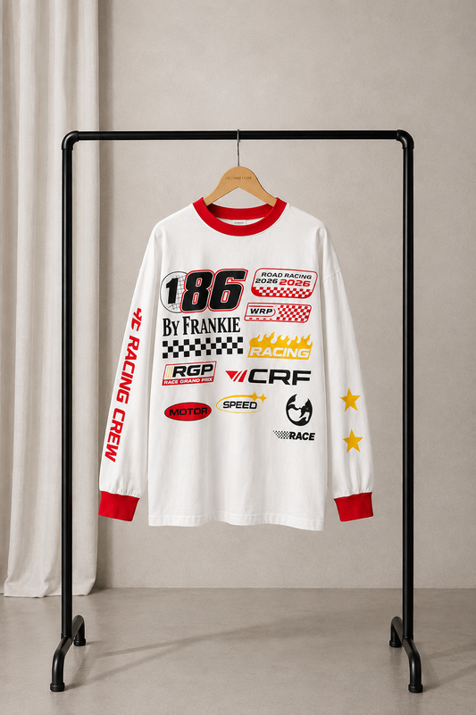 By Frankie Moto 86 Racing Tee White