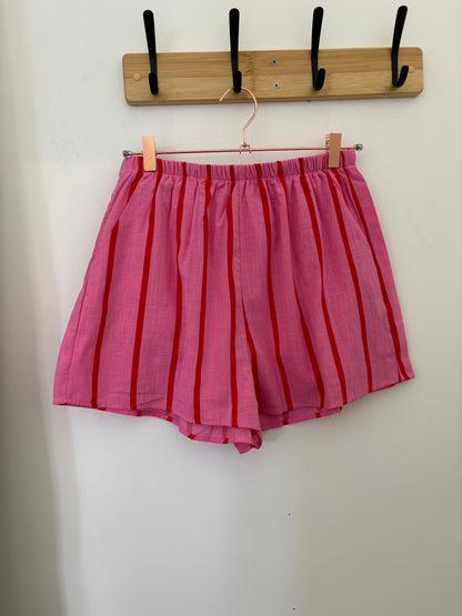 Red pink stripe racer Shorts