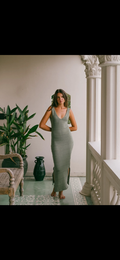 Noa Knit Maxi Dress in Sage