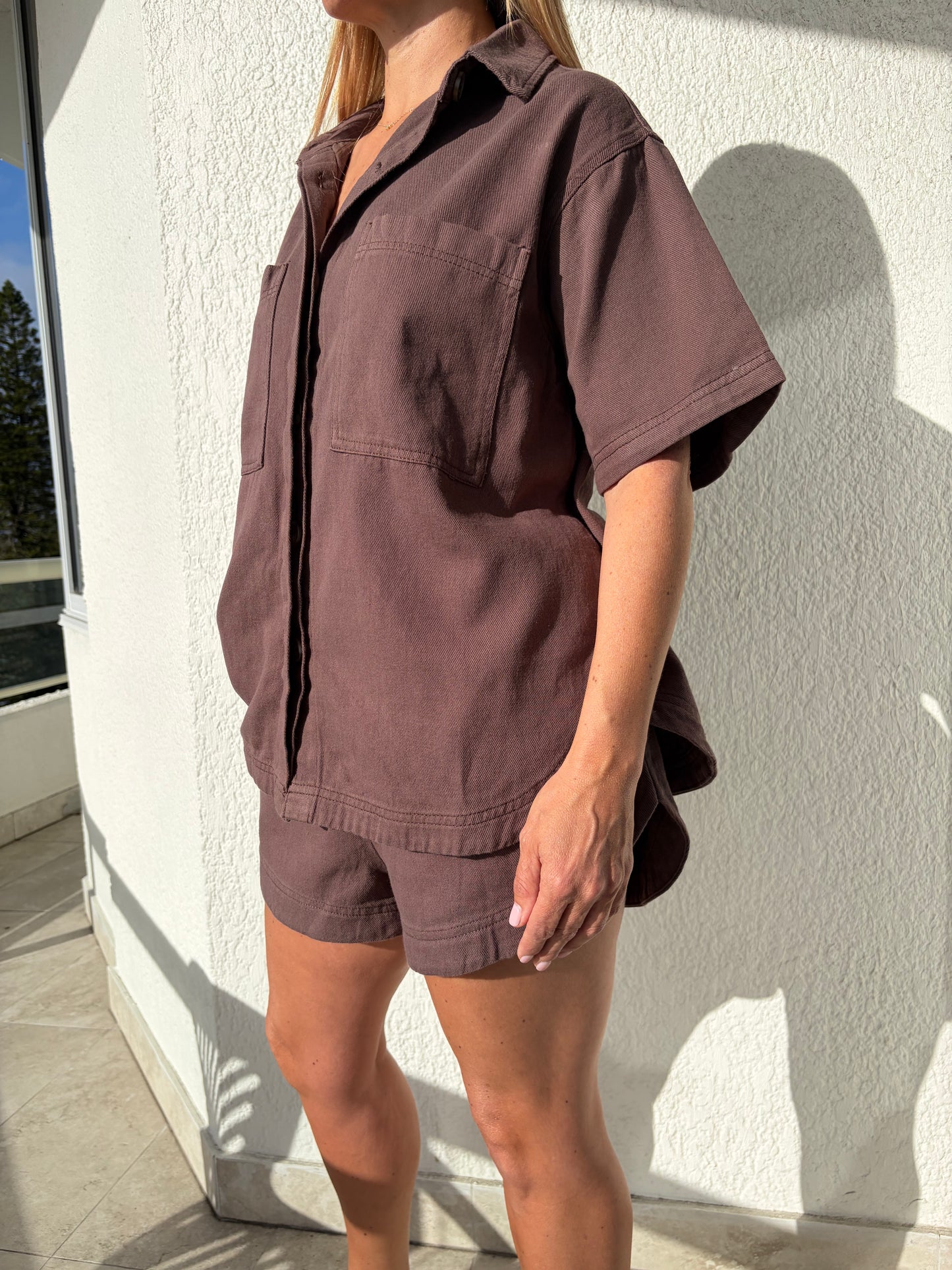 By Frankie April denim set Chocolate