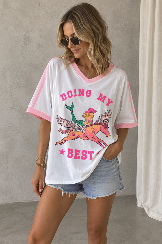 By Frankie Doing My Best Tee in White