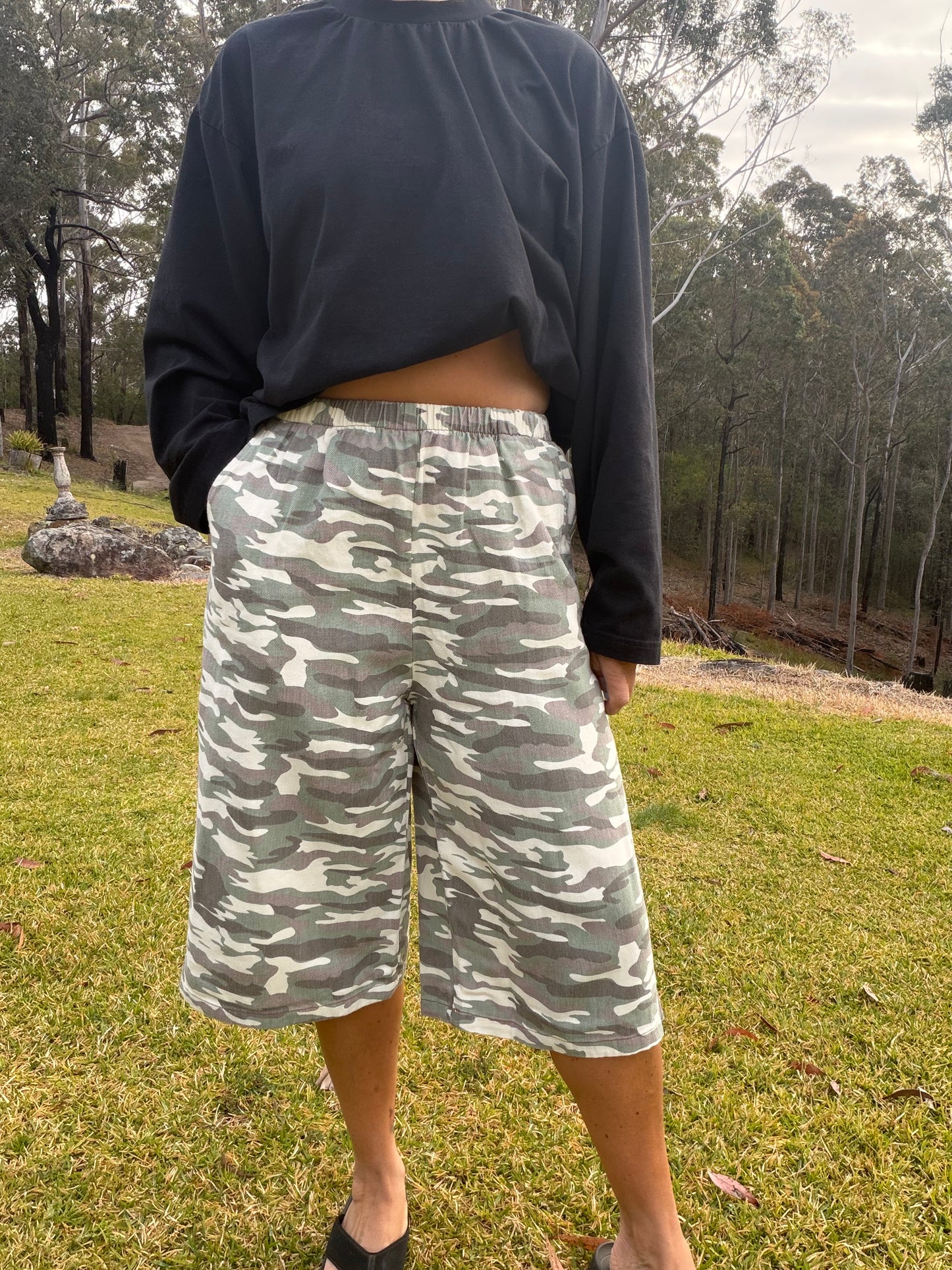 By Frankie Light Camo Stripe Jorts