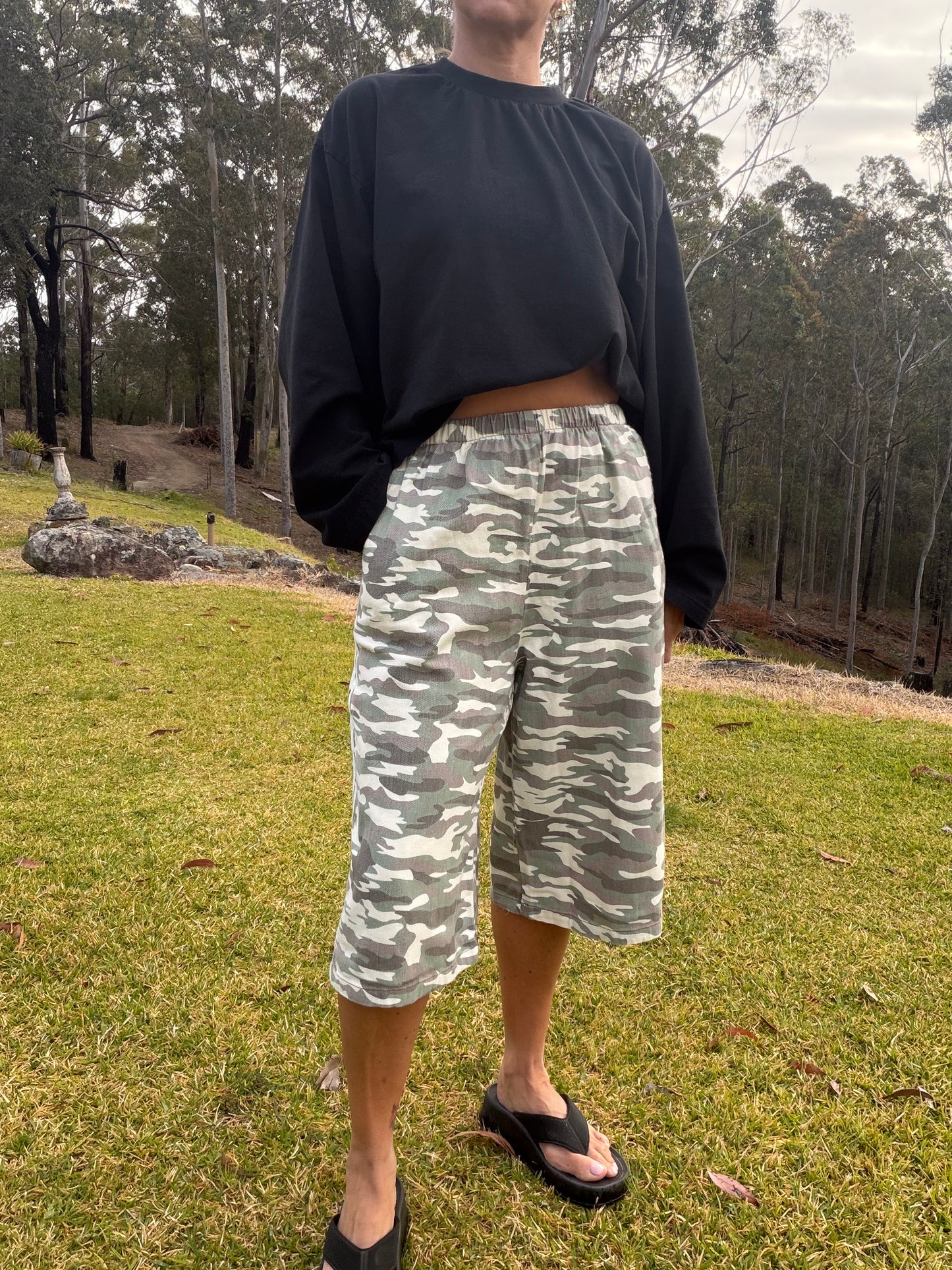 By Frankie Light Camo Stripe Jorts