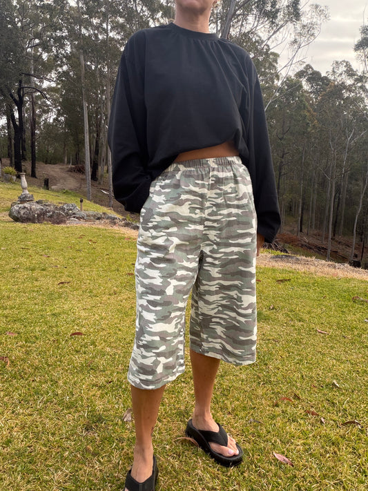 By Frankie Light Camo Stripe Jorts