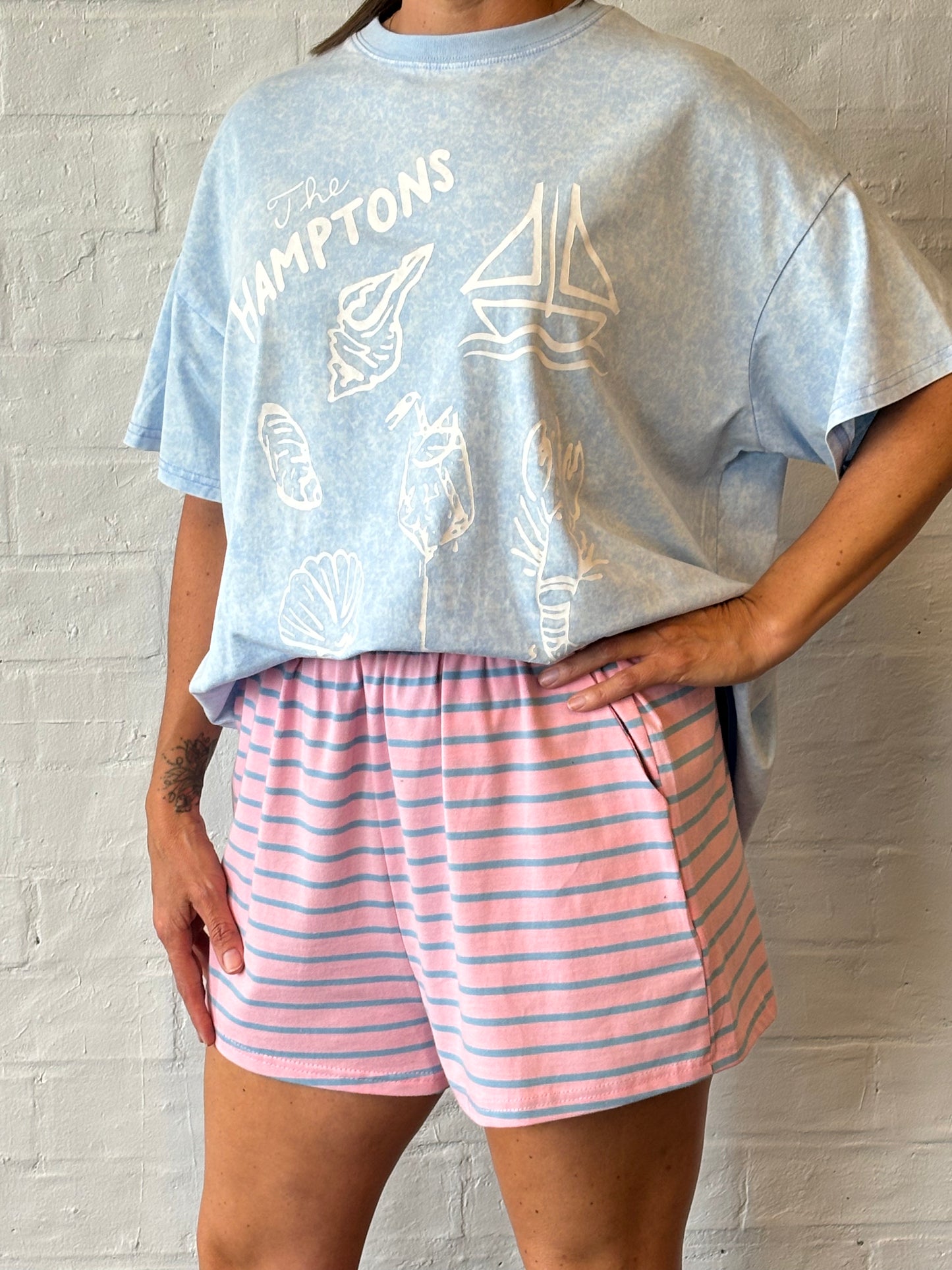 Pink/Blue Cotton Short