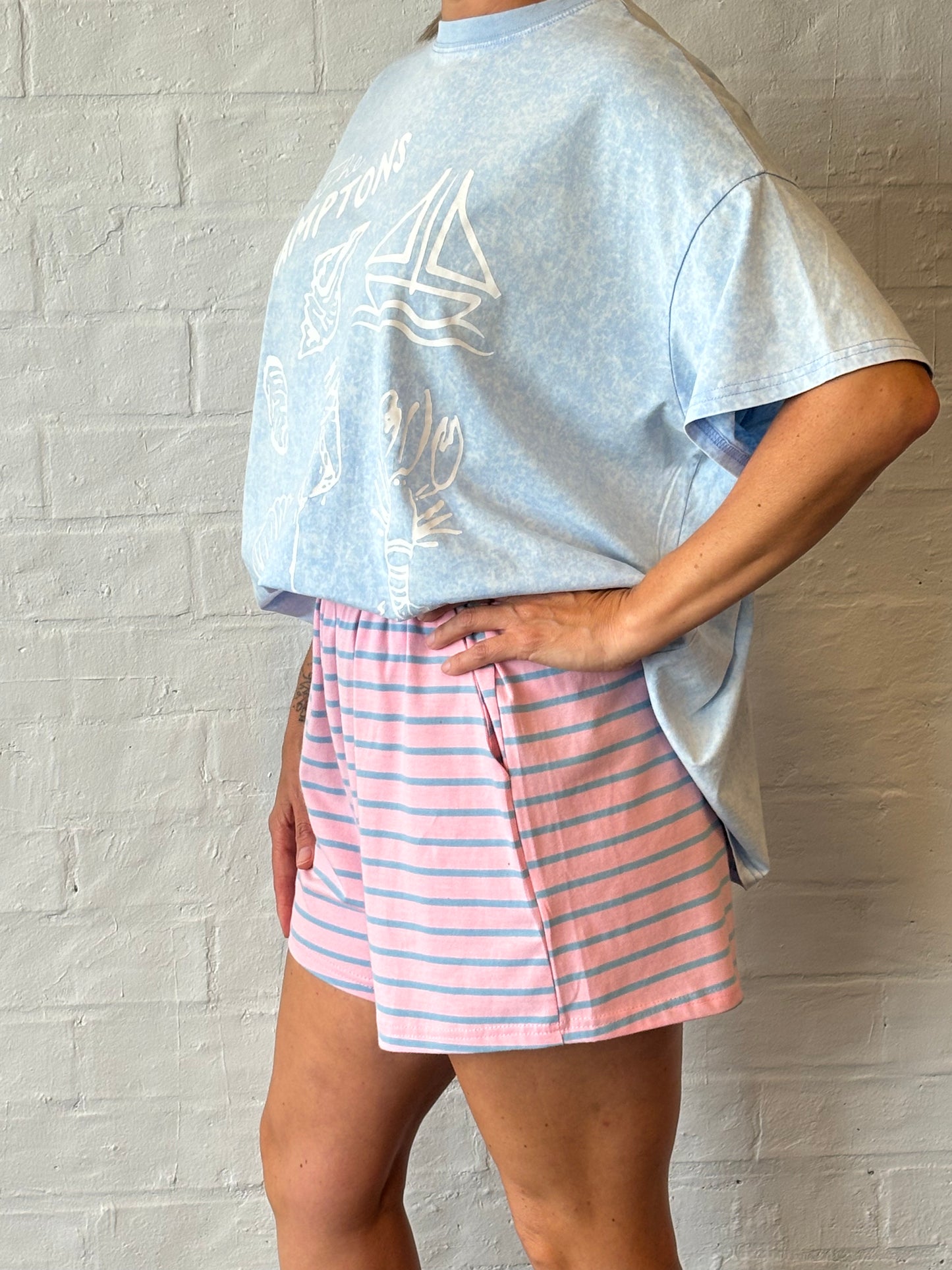 Pink/Blue Cotton Short