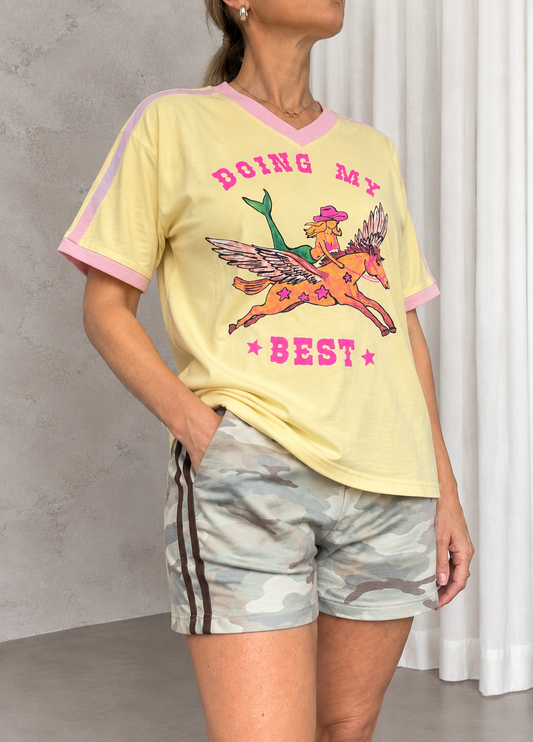 By Frankie Doing My Best Tee in Butter Yellow
