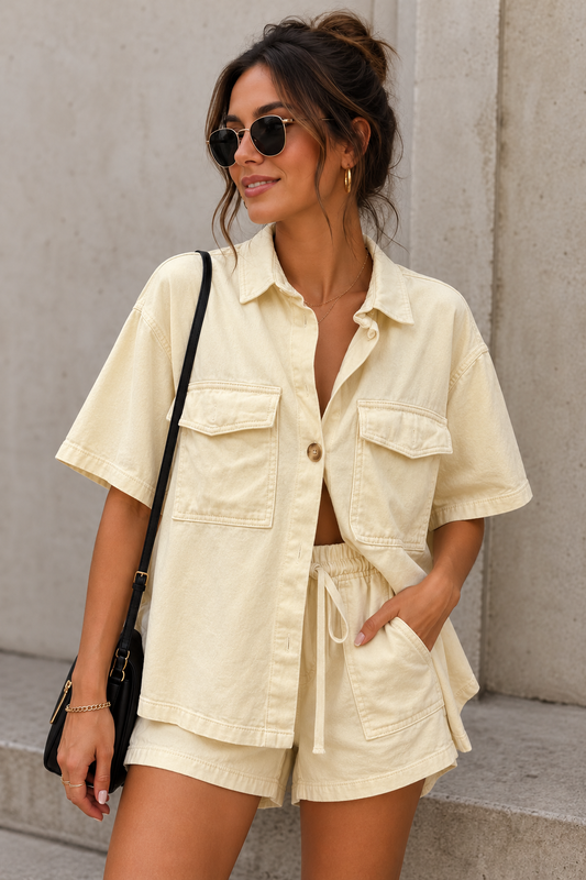 Buttercup Denim Short Set