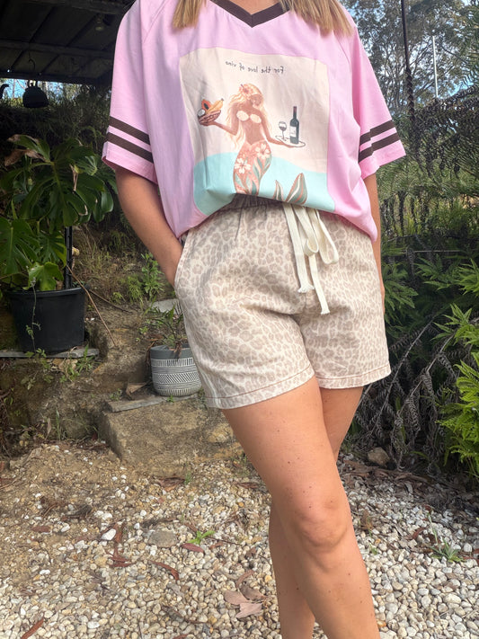 Neutral Leopard Print Short