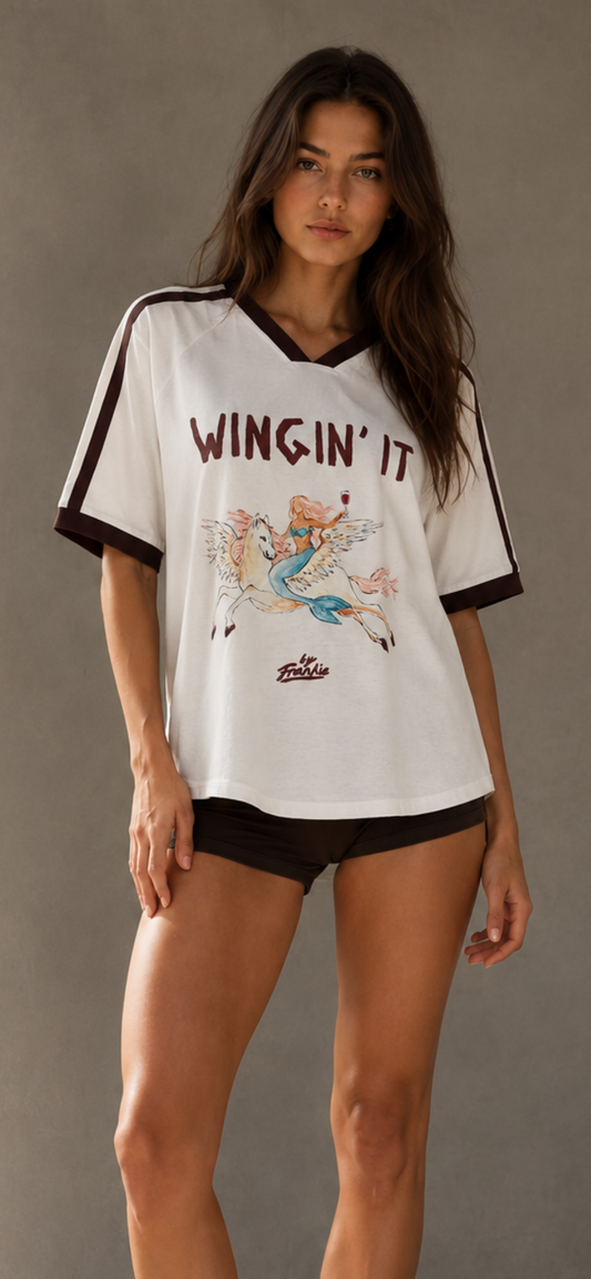 Wing in It Tee White/Choc