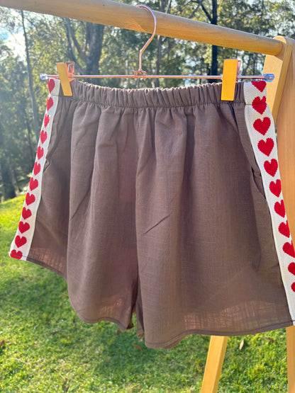 Chocolate Heart Racer Shorts