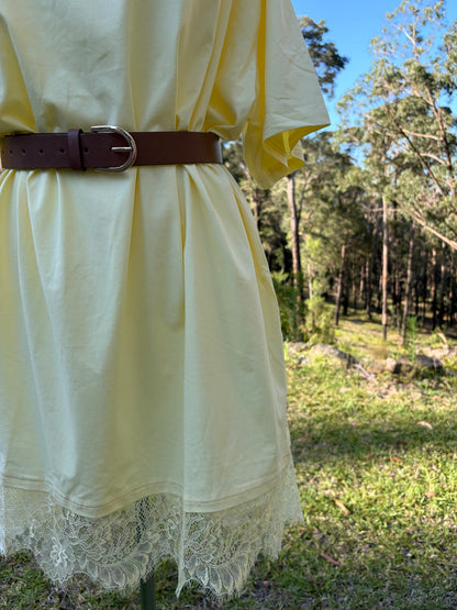 Lane Tee Dress in Butter