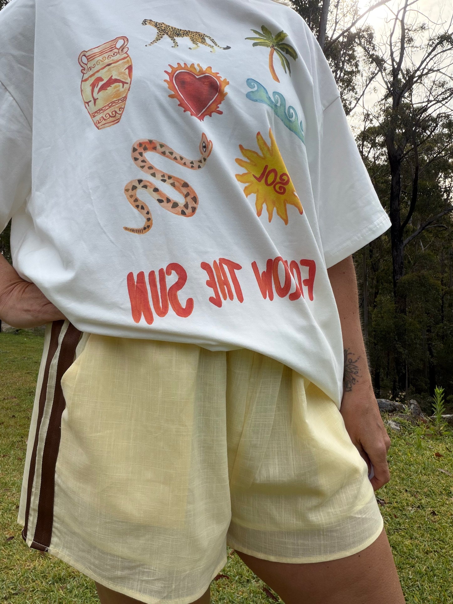 Lemon stripe Racer Shorts