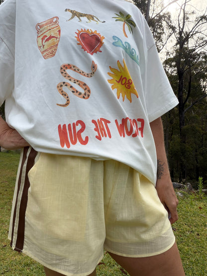 Lemon stripe Racer Shorts